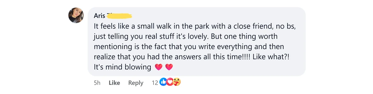 Screenshot of a message from Aris saying the answers were there all this time
